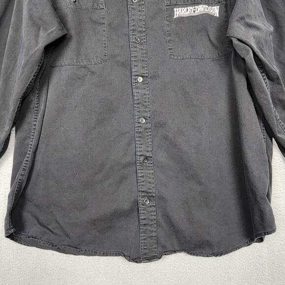 Vintage Harley-Davidson Shirt Mens 2XL Tall Black Button Down Long Sleeve 00s - Picture 6 of 16